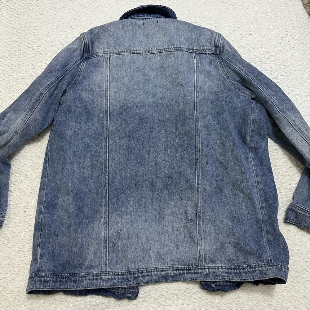 Dear John Distressed Oversized Denim Jean Jacket Women’s Size L - Picture 6 of 8